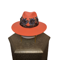 Sun hat - embroidered rebozo #23