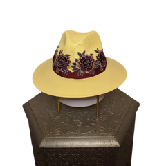 Sun hat - embroidered rebozo #85