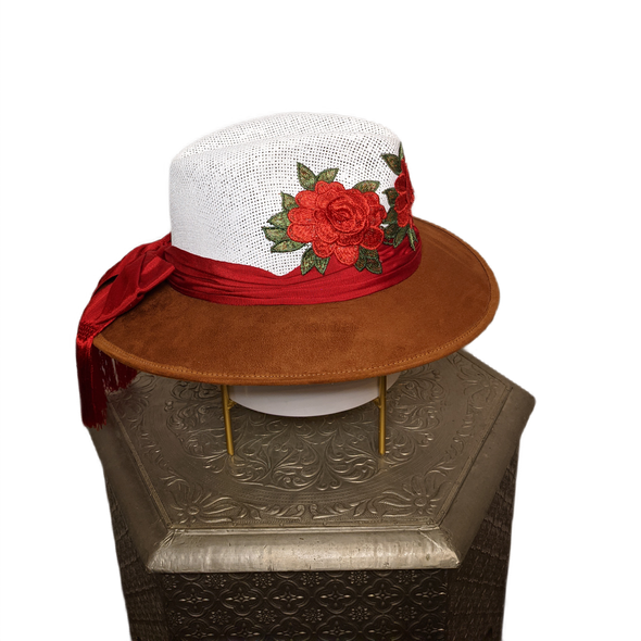 Sun hat - embroidered rebozo #61