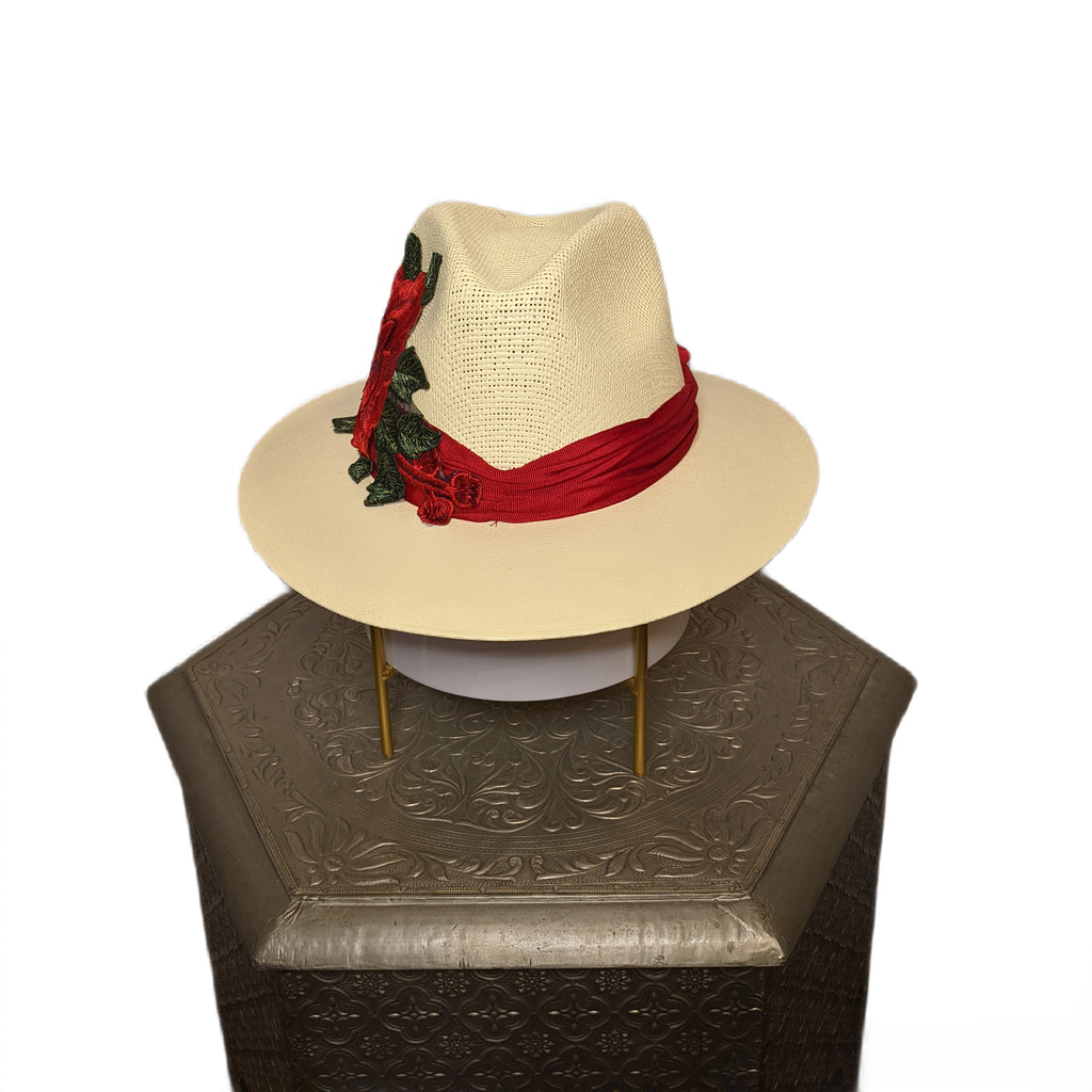 Sun hat - embroidered rebozo #59