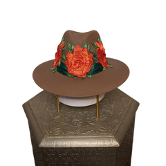 Sun hat - embroidered rebozo #89