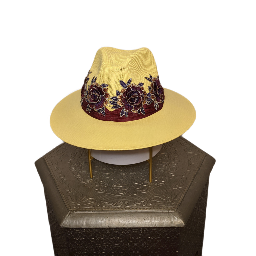 Sun hat - embroidered rebozo #85